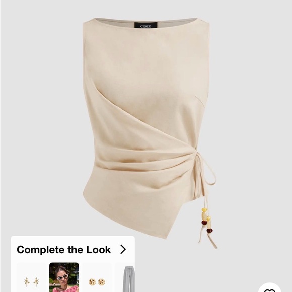 Cider Tops - Cider Cream Asymmetrical Women's Blouse